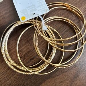 Gold and Silver Bangle Bracelet Set